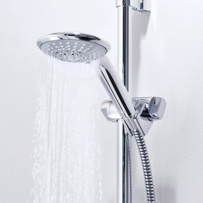 GROHE Euphoria 110 Champagne Glijstangset - 60cm - ronde handdouche - 3 straalsoorten - gladde doucheslang - met zeepschaal - chroom