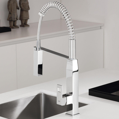 GROHE Eurocube Keukenkraan - 2 straalsoorten - met profesionele handdouche - chroom