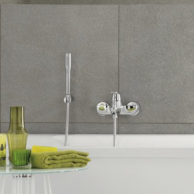 GROHE Eurosmart Cosmopolitan badkraan met omstel en koppelingen met garnituur chroom