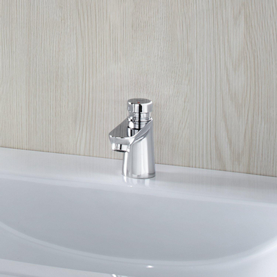 GROHE Euroeco Cosmopolitan S waterbesparende wastafelkraan zelfsluitend 44593 blauw/rood chroom