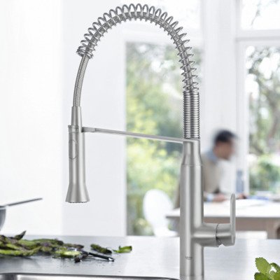 GROHE K7 Keukenkraan - 2 straalsoorten - met profesionele handdouche - supersteel geborsteld