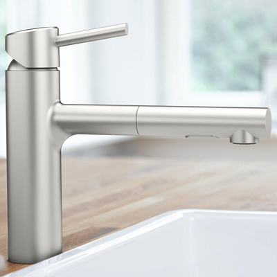 GROHE Concetto Keukenkraan - uittrekbare uitloop - 2 straalsoorten - supersteel geborsteld