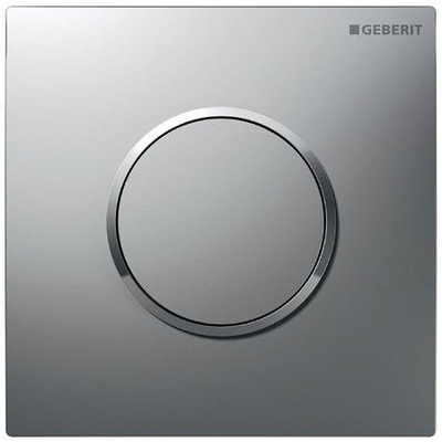 Geberit HyTouch urinoir stuursysteem pneumatisch met bedieningsplaat Sigma 10 Plaat en toets matverchroomd Designring glansverchroomd