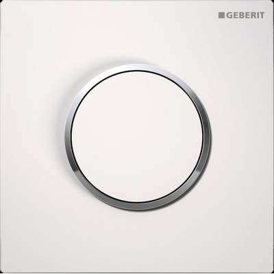 Geberit type 10 urinioir bedieningsplaat - pneumatisch - ronde knop - wit/glans chroom