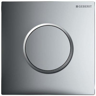 Geberit HyTouch urinoir stuursysteem pneumatisch inclusief bedieningsplaat Sigma 10 Plaat en toets glansverchroomd Designring matverchroomd