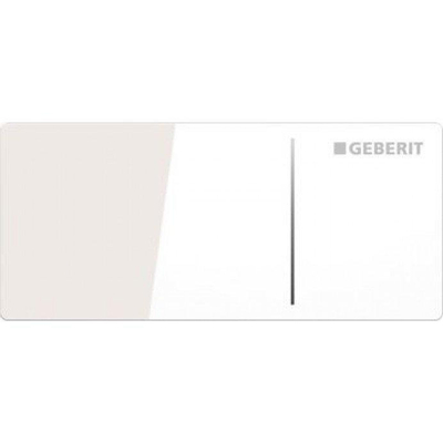 Geberit Omega70 bedieningplaat, 2-toets spoeling frontbediening voor toilet 11.2x5cm glas wit