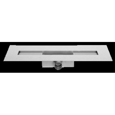 Easydrain Compact taf modulo design douchegoot 70cm met rooster zero plus waterslot 50mm rvs geborsteld