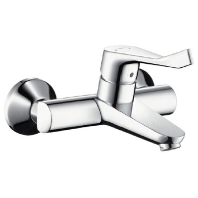 Hansgrohe Focus Care opbouw wandkraan met koppelingen met verlengde greep 12.1cm EcoSmart chroom