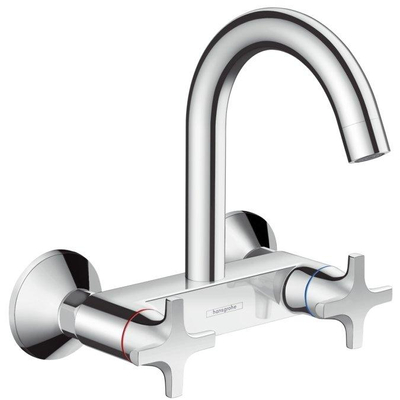 Hansgrohe Logis classic wand keukenkraan met hoge uitloop chroom