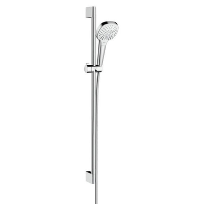 Hansgrohe Croma Select E Multi glijstangset met Croma Select E Multi handdouche EcoSmart 90cm met Isiflex`B doucheslang 160cm wit/chroom