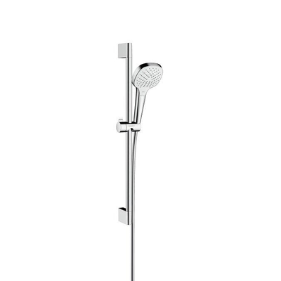 Hansgrohe Croma Select E Vario glijstangset met Croma Select E Vario handdouche 65cm met Isiflex`B doucheslang 160cm wit/chroom