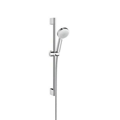 Hansgrohe Crometta 100 glijstangset met Crometta 100 Vario handdouche 65cm met MetaflexC doucheslang 160cm wit/chroom