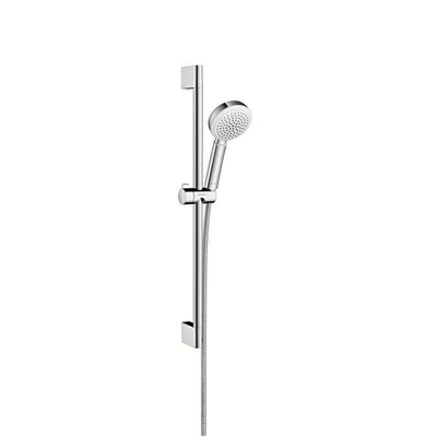 Hansgrohe Crometta 100 glijstangset met Crometta 100 1jet handdouche 65cm met MetaflexC doucheslang 160cm wit/chroom