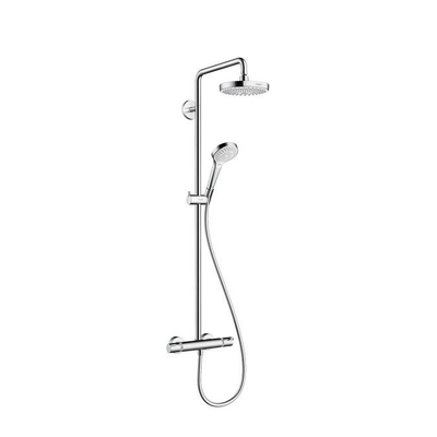 Hansgrohe Croma Select S 180 2jet showerpipe: met Ecostat Comfort douchekraan thermostatisch met Croma Select S Multi handdouche en 2jet hoofddouche wit/chroom