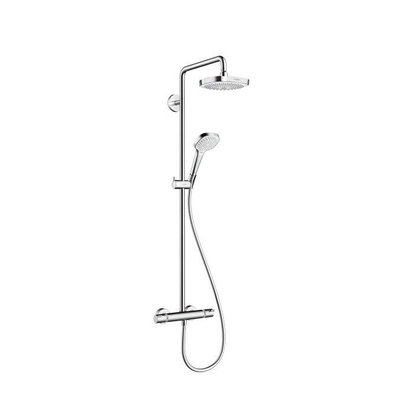 Hansgrohe Croma Select E 180 2jet showerpipe: met Ecostat Comfort douchekraan thermostatisch met Croma Select E Multi handdouche en 2jet hoofddouche wit/chroom