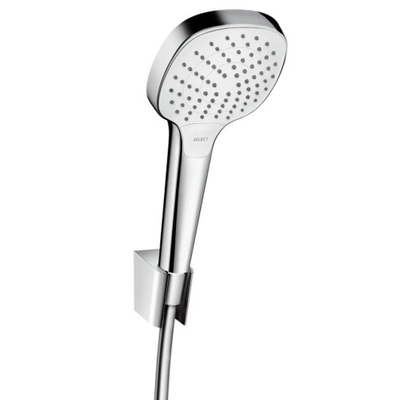 Hansgrohe Croma Select E PorterS badset met Croma Select E Vario handdouche met wandhouder met Isiflex`B doucheslang 160cm wit/chroom