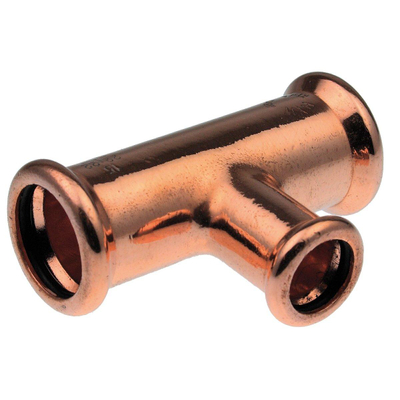 Vsh Xpress verloop t-stuk 22 x 28 x 22 mm pers 7128 koper