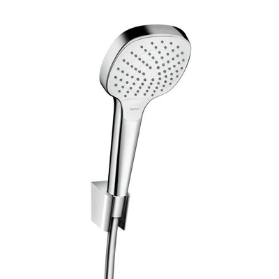 Hansgrohe Croma Select E PorterS badset met Croma Select E Vario handdouche met wandhouder met Isiflex`B doucheslang 125cm wit/chroom