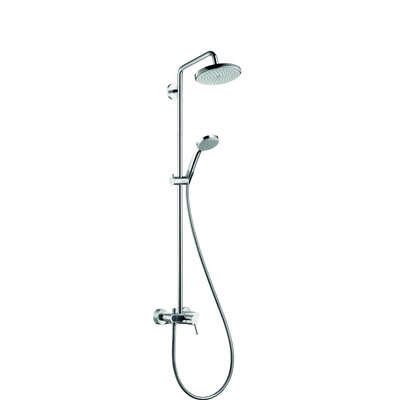 Hansgrohe Croma 220 Showerpipe met douchekraan en 100 Vario handdouche en Croma 22cm hoofddouche chroom