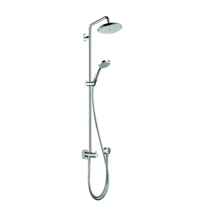 Hansgrohe Croma Showerpipe: zonder kraan voor renovatie met 100 Vario handdouche met 22cm O Croma hoofddouch chroom