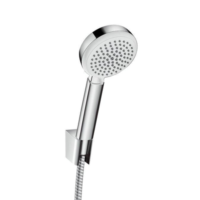 Hansgrohe Crometta 100 Porter`S badset met Crometta 100 Vario handdouche met wandhouder met MetaflexC doucheslang 125cm wit/chroom