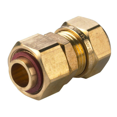 Vsh Knelfitting 3 delige koppeling 3 4 bi.x 22 mm met pakking messing