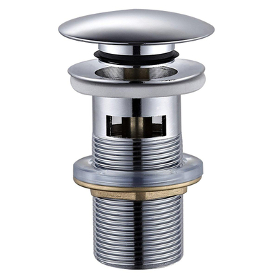 Royal Plaza Merlot pop up wastafelplug 1 1/4 met lange schacht en overloop chroom