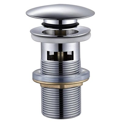 Royal Plaza Merlot pop up wastafelplug 1 1/4 met lange schacht en overloop chroom