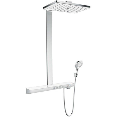 Hansgrohe Rainmaker Select 460 3jet showerpipe EcoSmart: met Showertablet Select 700 opb. douchekraan thermostatisch met met Raind. Select S 120 3jet handdouche en hoofddouche 3jet wit/chroom