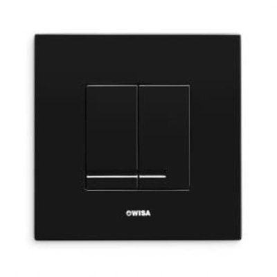 Wisa XS Bedieningspaneel - vierkant - 16x16x1 - dualflush - kunststof - zwart