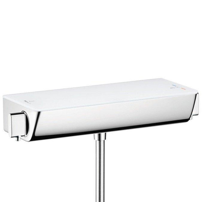 Hansgrohe Ecostat Select douchekraan thermostatisch met planchet van veiligheidsglas wit chroom