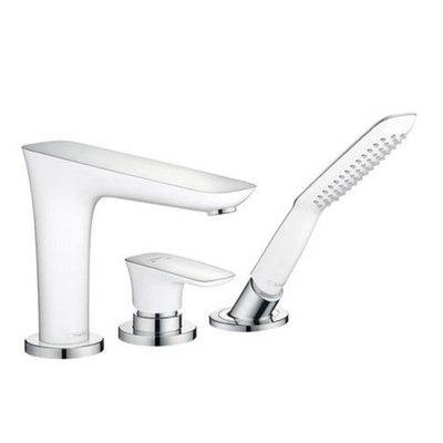 Hansgrohe Puravida afdekset 3 gats badrandcomb.met douchegarnituur wit chroom