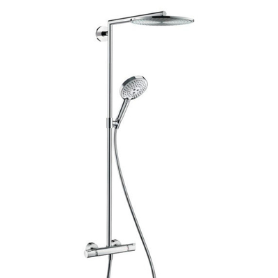 Hansgrohe Raindance Select Air 300 showerpipe inclusief douchekraan thermostatisch handdouche 3 jet en hoofddouche 1 jet wit chroom