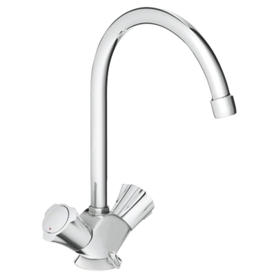 GROHE Costa L keukenkraan lage druk met hoge uitloop met kettingoog chroom OUTLET