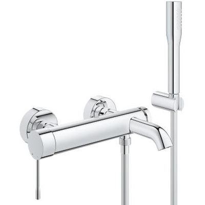 GROHE Essence New badkraan met omstel en koppelingen met douchegarnituur chroom