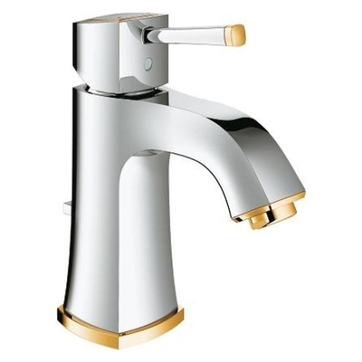 GROHE Grandera waterbesparende wastafelkraan met waste chroom/goud