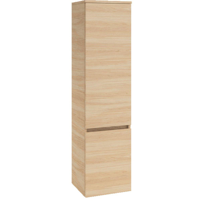 Villeroy & Boch Legato hoge kast met 2 deuren 155x40x35cm links matwit