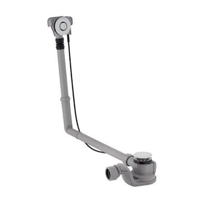 Geberit Uniflex PushControl badafvoer en overloopcombinatie lang inclusief drukknop waste chroom