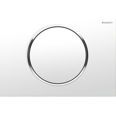 Geberit Sigma10 bedieningsplaat - 2-toets spoeling - ronde knop - wit/glans chroom/wit