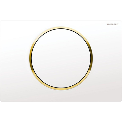 Geberit Sigma10 bedieningsplaat - 2-toets spoeling - ronde knop - wit/goud/wit