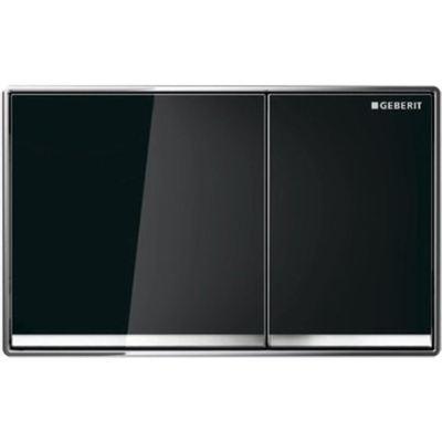 Geberit Omega60 bedieningsplaat - 2-toets spoeling - vierkant - glas zwart