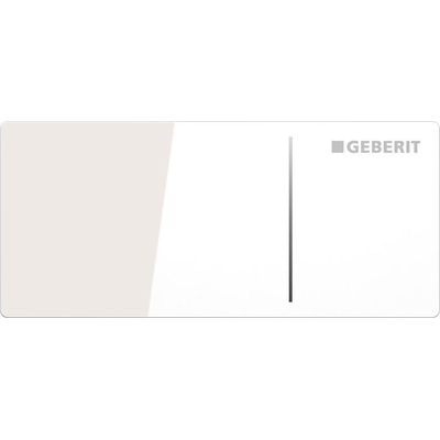 Geberit Omega70 bedieningplaat, 2-toets spoeling frontbediening voor toilet 11.2x5cm glas wit