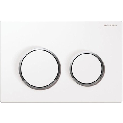 Geberit Omega20 bedieningplaat, 2-toets spoeling frontbediening voor toilet 21.2x14.2cm wit