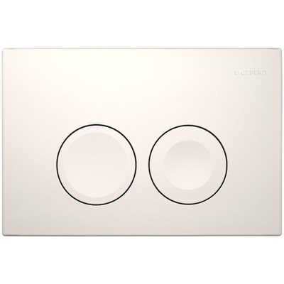 Geberit Delta21 bedieningsplaat, 2-toets spoeling frontbediening voor toilet 24.6x16.4cm wit