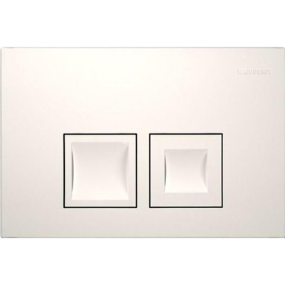 Geberit Delta50 bedieningsplaat, 2-toets spoeling frontbediening voor toilet 24.6x16.4cm wit