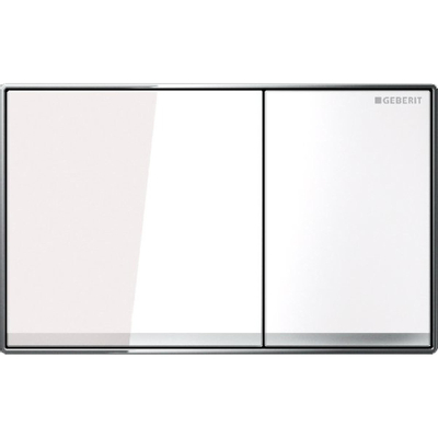 Geberit Sigma60 bedieningsplaat - 2-toets spoeling - vierkant - glas wit