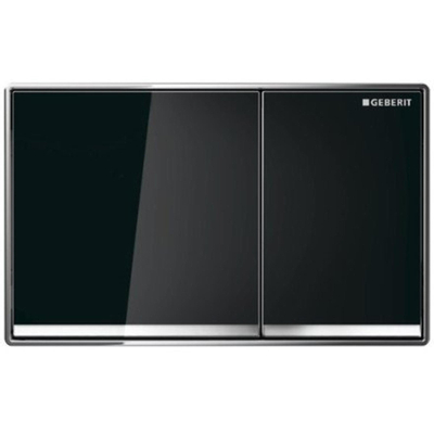 Geberit Sigma60 bedieningsplaat - 2-toets spoeling - vierkant - glas zwat