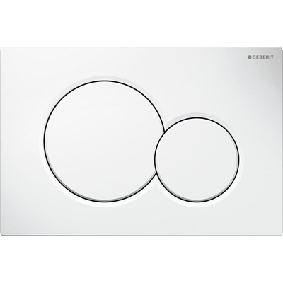 Geberit Sigma01 bedieningplaat, 2-toets spoeling frontbediening voor toilet 24.6x16.4cm wit