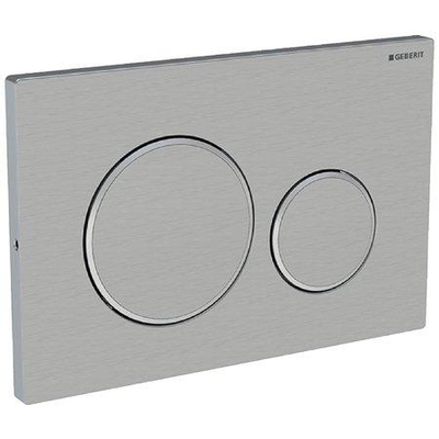 Geberit Sigma 20 bedieningplaat met frontbediening voor toilet 24.6x16.4cm geborsteld RVS