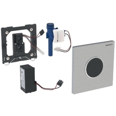 Geberit type 10 urinioir bedieningsplaat - 230V- ronde knop - zwart/glans chroom